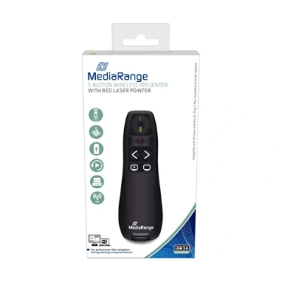 Abbildung von Mediarange Laserpointer MROS220, 5 Tasten, Reichweite 15 m, rote Laserfarbe