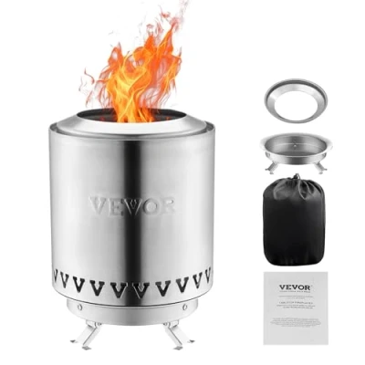Abbildung von VEVOR Feuerstelle Feuerschale Feuerkorb Rauchfrei Tischkamin Φ150x205mm Silber