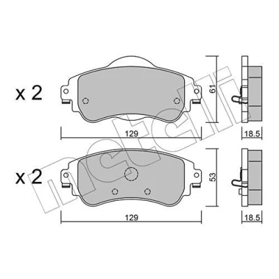 Abbildung von METELLI 22 0949 0 Bremsbelagsatz exkl. Verschleißwarnkontakt CITROËN: C4 II Schrägheck