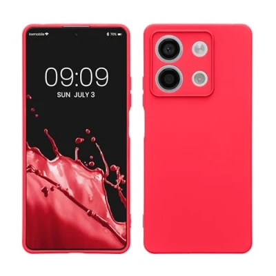 Abbildung von kwmobile Slim Case kompatibel mit Xiaomi Redmi Note 13 5G Hülle Handyhülle aus Silikon in Neon Pink