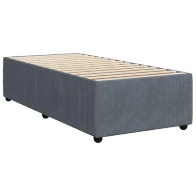 Abbildung von vidaXL Bettgestell, Polsterbett Bett für Schlafzimmer, Bettrahmen mit Lattenrost, Einzelbett Schlafzimmerbett, Dunkelgrau 80x200cm Samt