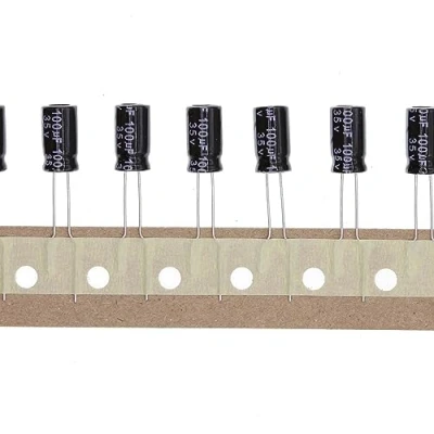 Abbildung von 100 Stück 35V 100UF Steckbarer Aluminium Elektrolytkondensator 6x11 6 * 11mm