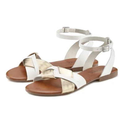 Abbildung von LASCANA Sandale, Sandalette, Sommerschuh aus hochwertigem Leder mit Metallic Optik