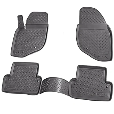 Abbildung von Recambo 3D Gummi Fußmatten kompatibel für Volvo V70 / XC70 BJ 2000 2007 Auto Gummimatten Passgenau mit Rand schwarz