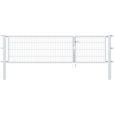 Abbildung von Alberts Zaundoppeltür, 300 cm Breite (100 + 200 cm), in versch. Höhen