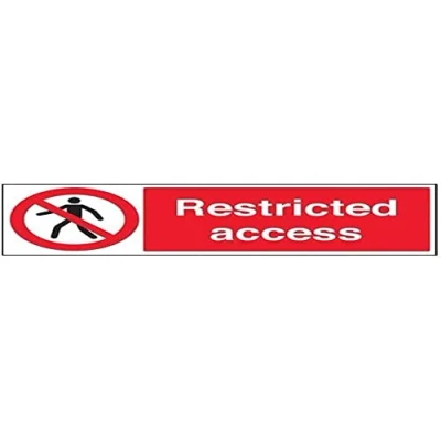 Abbildung von vsafety Schilder 67141bp s &quot;, eingeschränkten Zugang&quot; Achtung Building Schild, selbstklebend, Landschaft, 600 mm x 200 mm, schwarz/rot