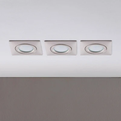 Abbildung von LED Einbaustrahler Andrej, eckig, nickel, 3er Set