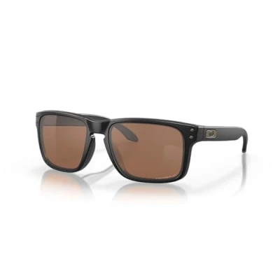 Abbildung von Oakley Herren OO9102 HOLBROOK 9102D7 Gläser SONNENBRILLEN O_matter Schwarz Braun Quadratisch Polarisiert Prizm