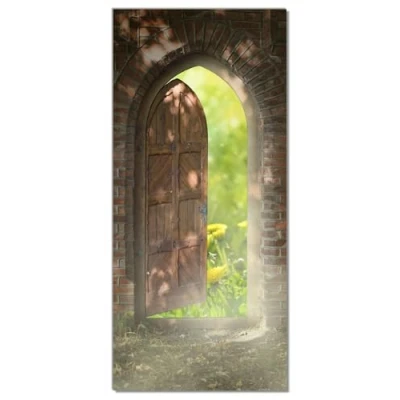 Abbildung von Wallario Selbstklebende Türtapete Offene Pforte Türposter 93 x 205 cm Abwischbar, rückstandsfrei zu entfernen