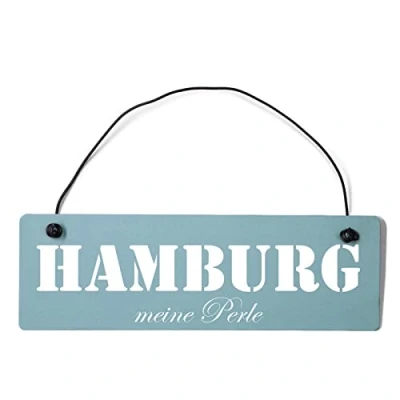 Abbildung von Homeyourself Hamburg Dekoschild Türschild gelb mit Draht