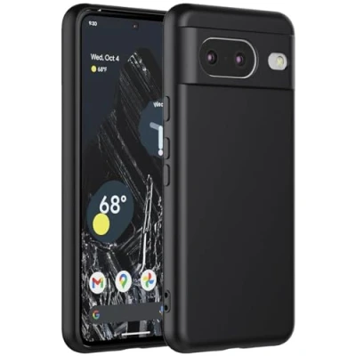 Abbildung von Verco Kompatibel mit Google Pixel 8 Hülle, Matte Rückschale Schutzhülle für Case Silikon Handyhülle Schwarz