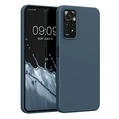 Abbildung von kwmobile Hülle kompatibel mit Xiaomi Redmi Note 11 Pro / (5G) 12 (4G) Silikon Handy Case Handyhülle weiche Oberfläche kabelloses Laden Dunkler Schiefer