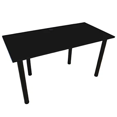 Abbildung von mikon Höhenverstellbarer Schreibtisch Computertisch PC Tisch Bürotisch aus Spanplatte Tischbeine Metall Tischplatte mit Kabeldurchführung einfache Montage 74cm hoch (100x60, Schwarz)