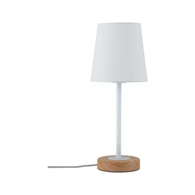 Abbildung von Paulmann Tischleuchte Neordic Stellan max.1x20W E27 Weiß/Holz 230V Stoff/Metall, ohne Leuchtmittel