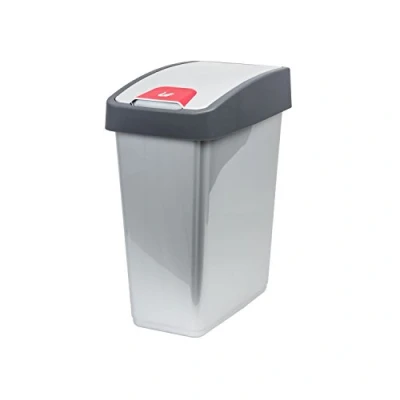 Abbildung von keeeper Premium Abfallbehälter mit Flip Deckel, Soft Touch, 25 l, Magne, Silber
