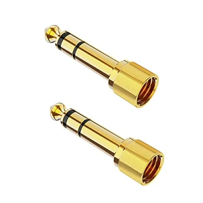 Abbildung von Adaptateur Jack 6.35 mm Mâle vers 3.5 Femelle, AUELEK Casque Prise Audio Connecteur Stéréo Headphone Aux Adapter Pour Mélangeur Audio/Piano électrique/Clavier 2 Stück