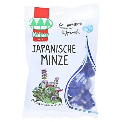 Abbildung von 8 Beutel Kaiser Japanische Minze a 90g Bonbons extrastarke Hustenbonbons einzeln gewickelt