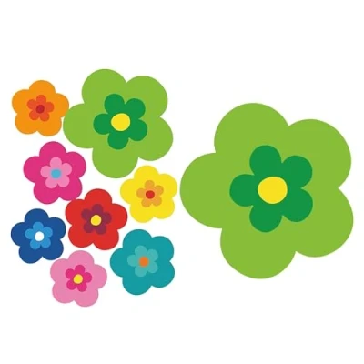Abbildung von tradercat pril Blumen Sticker I autoaufkleber 9 Stück als Set Retro Aufkleber für Jede Glatte Oberfläche, ideal Ihr Auto prilblumen (Grün)