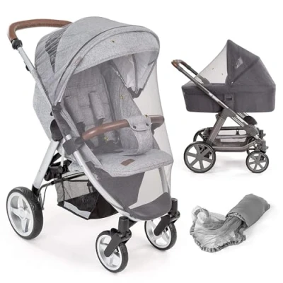 Abbildung von Insektenschutzplissee Grau, Zamboo, Universal Insektenschutz / Mückennetz für Kinderwagen &amp; Buggy