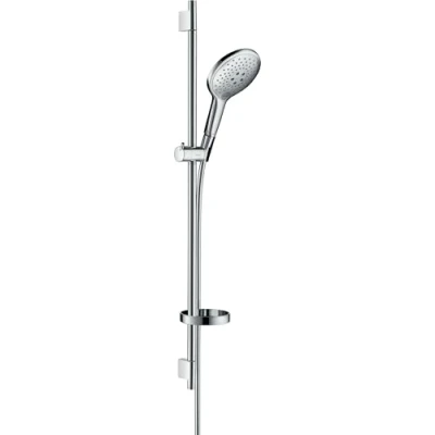 Abbildung von hansgrohe Brausegarnitur &quot;Raindance Select S&quot;, (Komplett Set), 15cm, mit Duschstange 90cm und Seifenschale, chrom