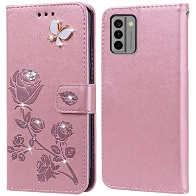 Abbildung von PKQTOP Hülle für Nokia G22 Handyhülle,Klappbar Tasche Case,Standfunktion,Kartenfach,Silikon Bumper,Stoßfeste Schutzhülle Cover