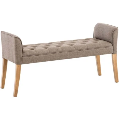 Abbildung von CLP Chaiselongue Cleopatra I Stoff Bezug Polsterbank, Farbe:Taupe, Gestell Farbe:antik hell