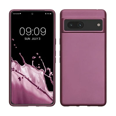 Abbildung von kwmobile Case kompatibel mit Google Pixel 7 Hülle Schutzhülle aus Silikon metallisch schimmernd Handyhülle Metallic Lavendel