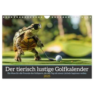 Abbildung von Der tierisch lustige Golfkalender (Wandkalender 2025 DIN A4 quer), CALVENDO Monatskalender