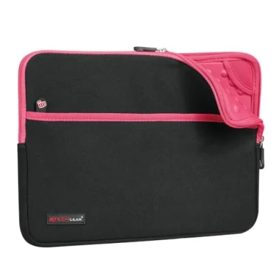 Abbildung von TECHGEAR [Sentinel Pro Sleeve (13)] Schmale Schutzhülle aus Neopren mit Reißverschluss und Anti Shock Bubble Innenausstattung für iPad 12.9&quot; [Rosa]