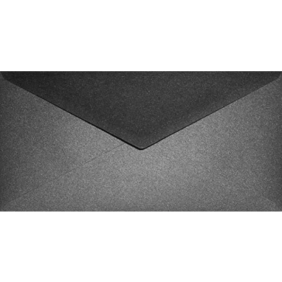 Abbildung von Netuno 25 Briefumschläge Perlmutt Schwarz DIN lang 110x 220 mm 120g Aster Metallic Black schwarze Umschläge metallisch glänzende Kuverts DL für Hochzeit Weihnachten Geburtstag