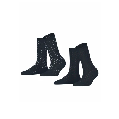 Abbildung von Esprit FINE DOT 2PACK WITH Pattern Socken marine, Damen, Größe: 35 38, Marine
