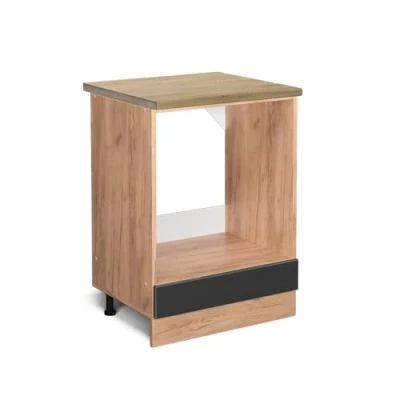 Abbildung von Vicco Herdumbauschrank R Line, Anthrazit Hochglanz/Goldkraft Eiche, 60 cm, AP Eiche