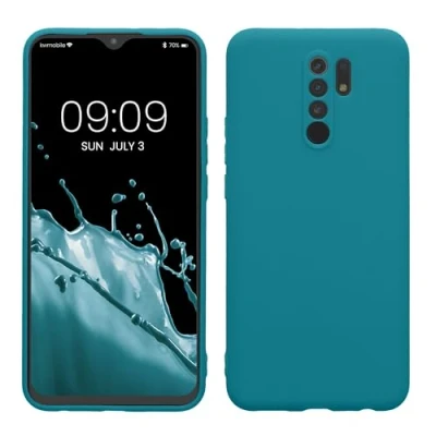 Abbildung von kwmobile Handyhülle kompatibel mit Xiaomi Redmi 9 Hülle Handy Case aus weichem Silikon in Petrol matt