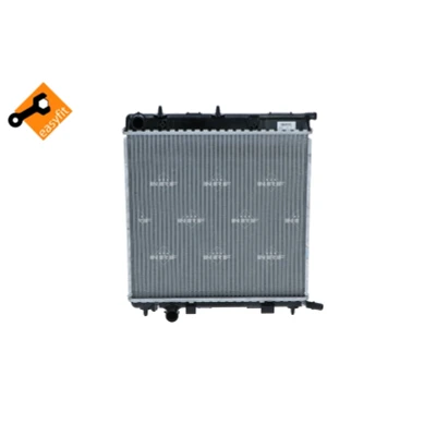 Abbildung von NRF 53863 Kühler, Motorkühlung Aluminium 396 380 18 mit Anbauteilen Kühlrippen gelötet CITROËN: C3 I Schrägheck, Pluriel, C2 Schrägheck kfzteile,