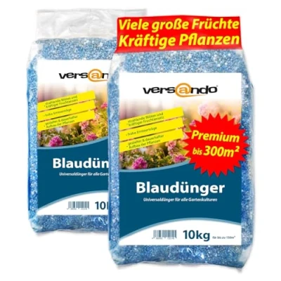Abbildung von versando 20kg Blaudünger bis 300m²: NPK Dünger für Obst Gemüse &amp; kräftige Pflanzen mit Langzeitwirkung Premium Qualität