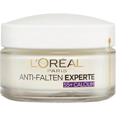 Abbildung von L&#039;Oréal Paris Feuchtigkeitspflege für das Gesicht, Feuchtigkeitspendende Anti Aging Tagescreme mit Calcium zur Minderung von Falten, Falten Experte 55+, 1 x 50 ml