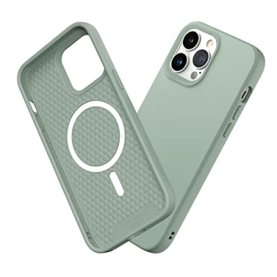 Abbildung von RhinoShield Case kompatibel mit [iPhone 13 Pro Max] SolidSuit MagSafe Stoßdämpfende &amp; schlanke Schutzhülle Premium Finish 3.5 Meter Fallschutz Salbeigrün