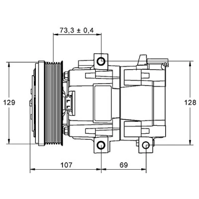 Abbildung von MAHLE ORIGINAL ACP 855 000P Kompressor FS10 170 12 PAG 46 R 134a mit Dichtring FORD: Transit Mk6 Bus, Mk5 Kastenwagen