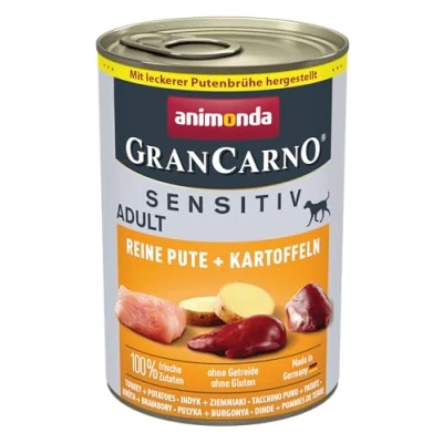 Abbildung von GranCarno Hunde Nassfutter Sensitiv Reine Pute + Kartoffeln (6 x 400g), Hundefutter nass ohne Getreide und Zucker von animonda, für ausgewachsene Hunde, mit frischen fleischlichen Zutaten
