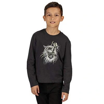 Abbildung von Regatta Unisex Kinder Wenbie Coolweave Baumwolle Langarm T Shirt mit Grafikdruck Shirts/Polos/Westen