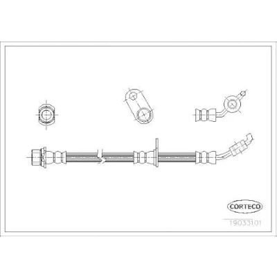 Abbildung von CORTECO 19033101 Bremsschläuche Vorderachse links 570 TOYOTA: RAV4 II SUV