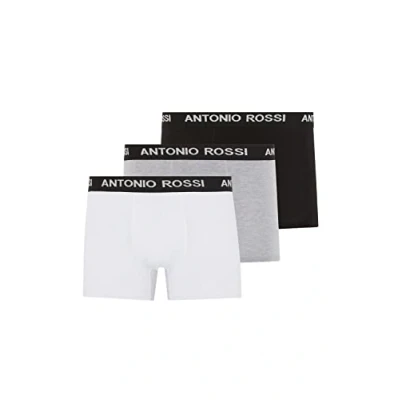 Abbildung von FM London Antonio Rossi Fitted 3 PACK Panties, Herren, Größe: Small, White black grey