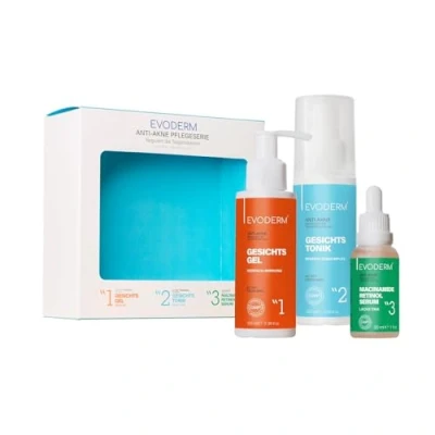 Abbildung von EVODERM Hautpflege Set Gesichtsreinigungsgel, Toner &amp; Niacinamide Retinol Serum 3 St