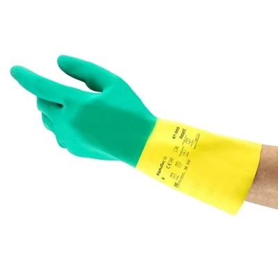 Abbildung von Ansell AlphaTec 87 900 Chemikalienschutz Handschuhe, Mehrzweck Arbeitshandschuhe, Chemisch Beständig, Design mit Hervorragender Griff, Baumwoll Velours Innenausstattung, Größe XL (12 Paar)