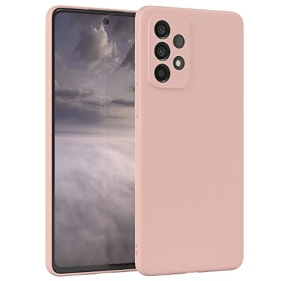 Abbildung von EAZY Case Silikonhülle für Samsung Galaxy A73 5G Hülle Silikon Altrosa weich stoßfeste Handyhülle Schutzhülle mit Kameraschutz Dünn Premium Schutz Cover TPU Bumper in Pastell Rosa