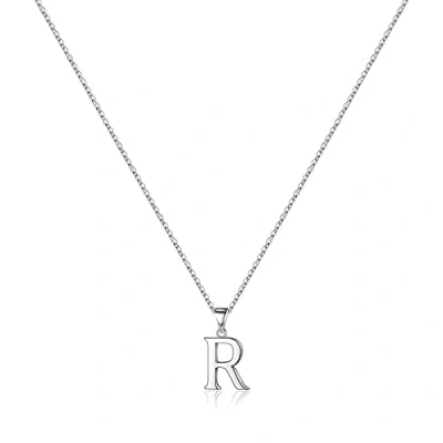 Abbildung von TINGN Kette mit Buchstaben Silber Damen, Hypoallergene Halskette Buchstabe R Anhänger für Mädchen S925 Sterling Schmuck Geschenke Frauen