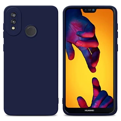 Abbildung von Cadorabo Hülle kompatibel mit Huawei P20 LITE 2018 NOVA 3E Schutzhülle TPU Silikon Case Liquid Design Kameraschutz Slim Kratzfest Gummi für in Blau