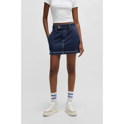 Abbildung von HUGO Garalia Jeansrock, Damen, Größe: Large, Navy