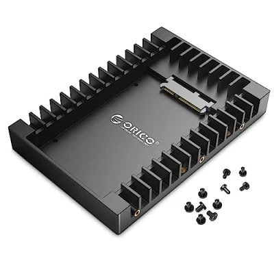 Abbildung von ORICO 2,5&quot; auf 3,5&quot; interner Festplattenadapter Konverter Einbaurahmen Wechselrahmen, für 2,5 Zoll SATA HDD oder SSD von 7/9,5/12,5 mm, Kein Kabel Erforderlich(1125SS) (1 Stück)