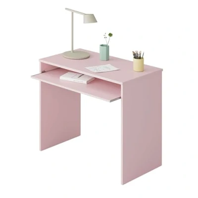 Abbildung von Schreibtisch mit herausnehmbarem Regal, rosa Farbe, Maße 79 x 90 54 cm